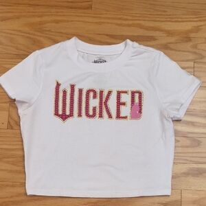 Wicked Glinda Short Sleeve Cropped Tee Size Large